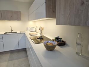 Cuisine blanche et bois